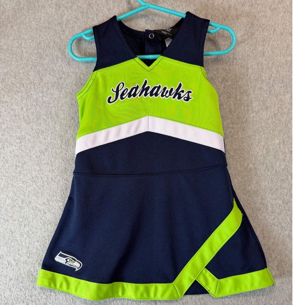 NFL Seattle Seahawks Cheerleader Dress Team Apparel Kids 3T Football Costume